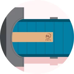 Our pallets are made from PEFC-certified wood.